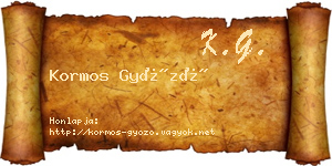 Kormos Győző névjegykártya