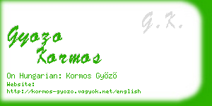 gyozo kormos business card